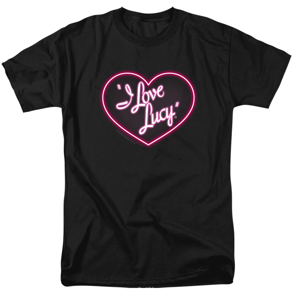 I Love Lucy Neon Logo Mens T Shirt Black Officially Licensed