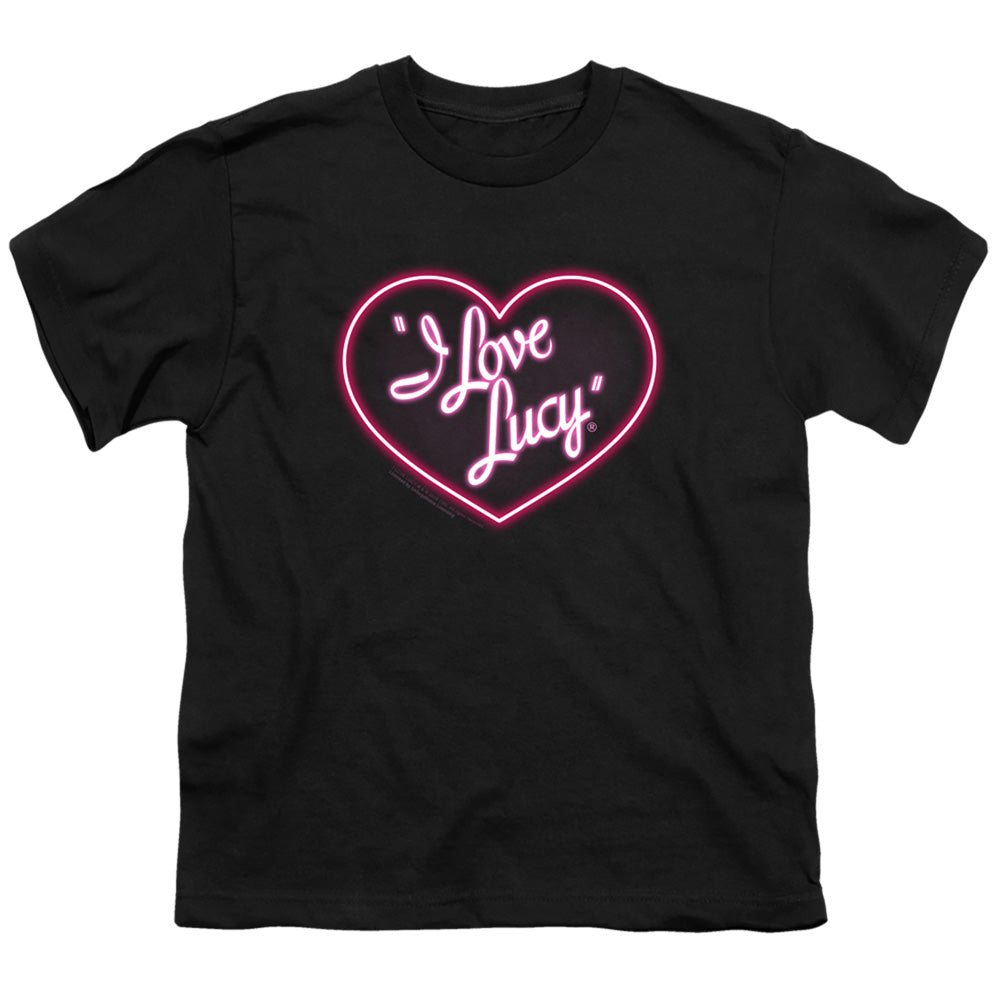 I Love Lucy Neon Logo Kids Youth T Shirt Black Officially Licensed
