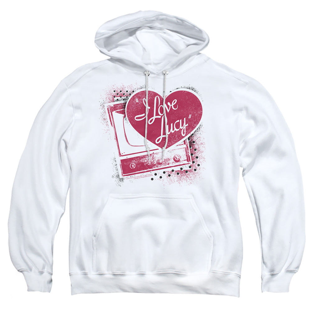 I Love Lucy Spray Paint Heart Mens Hoodie White Officially Licensed