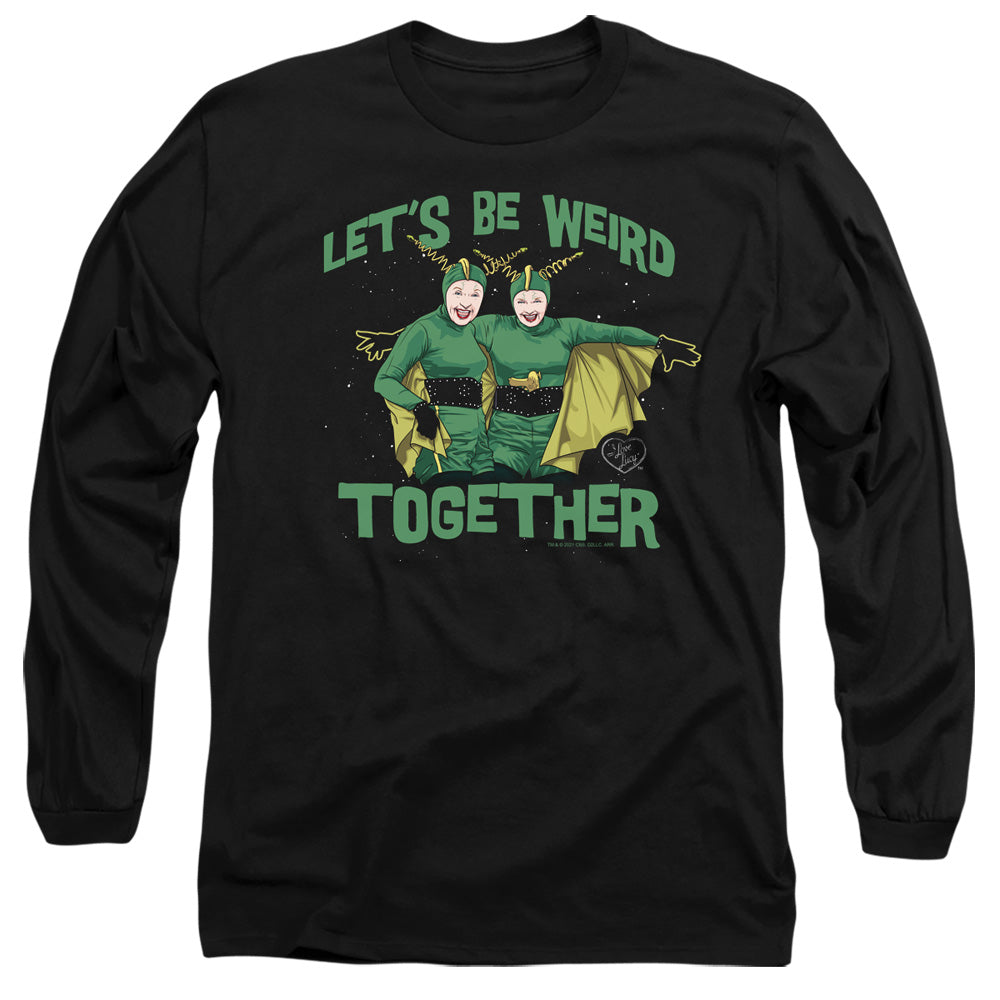 I Love Lucy Weird Together Mens Long Sleeve Shirt Black Officially Licensed