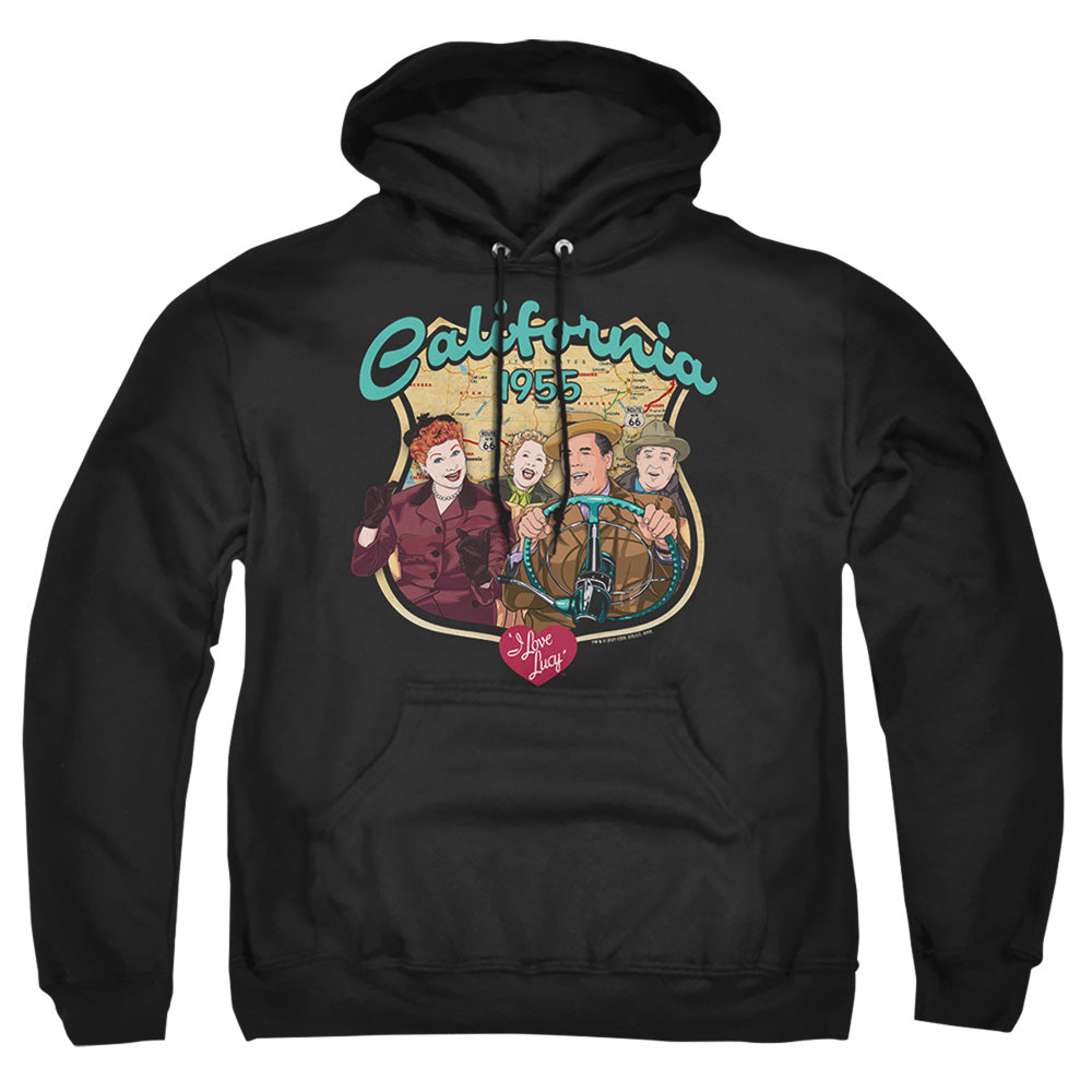 I Love Lucy Road Trip Mens Hoodie Black Officially Licensed