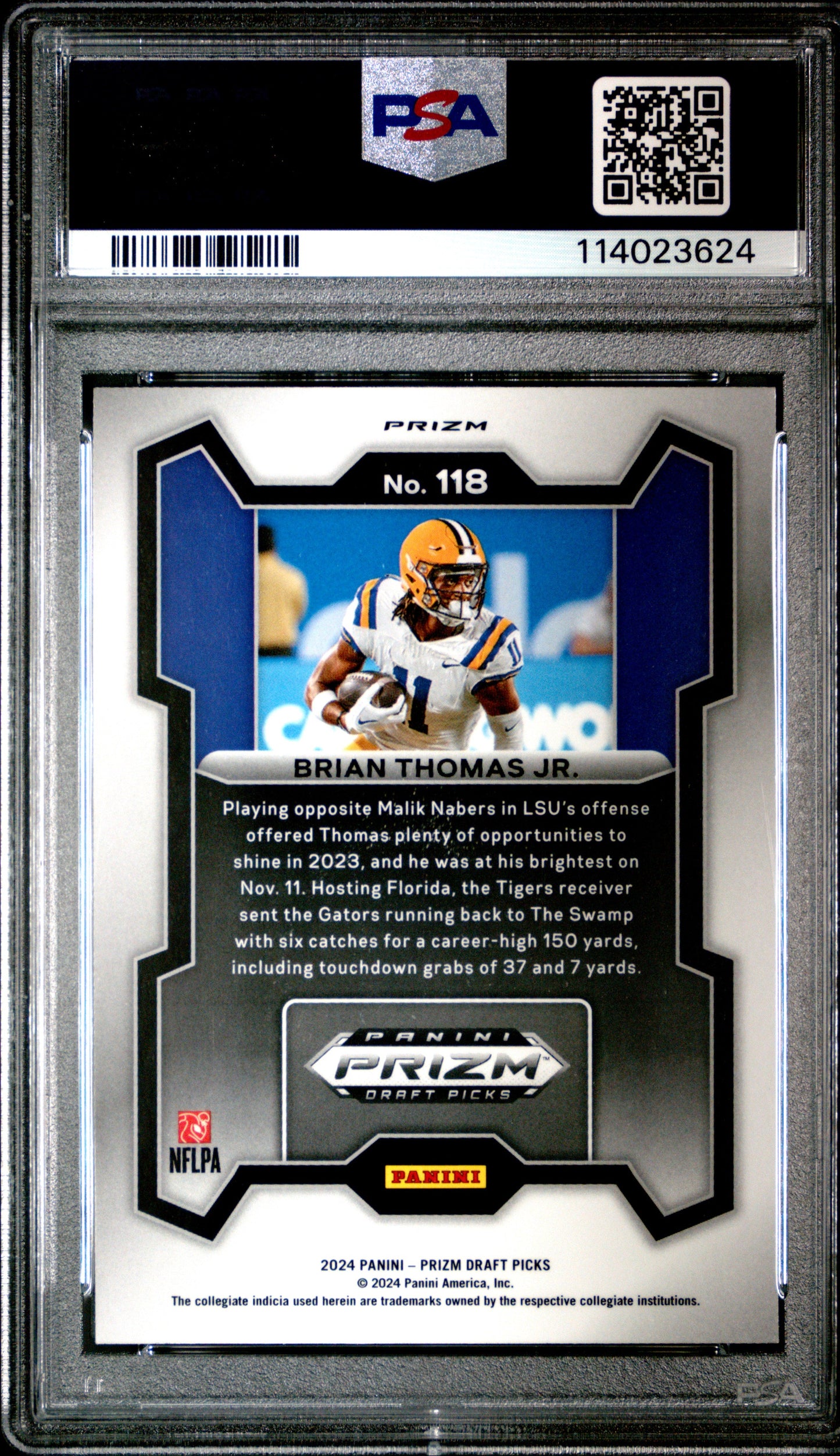 Graded 2024 Panini Prizm Draft Picks Brian Thomas Jr #118 Red Ice Rookie RC Football Card PSA 10 Gem Mint