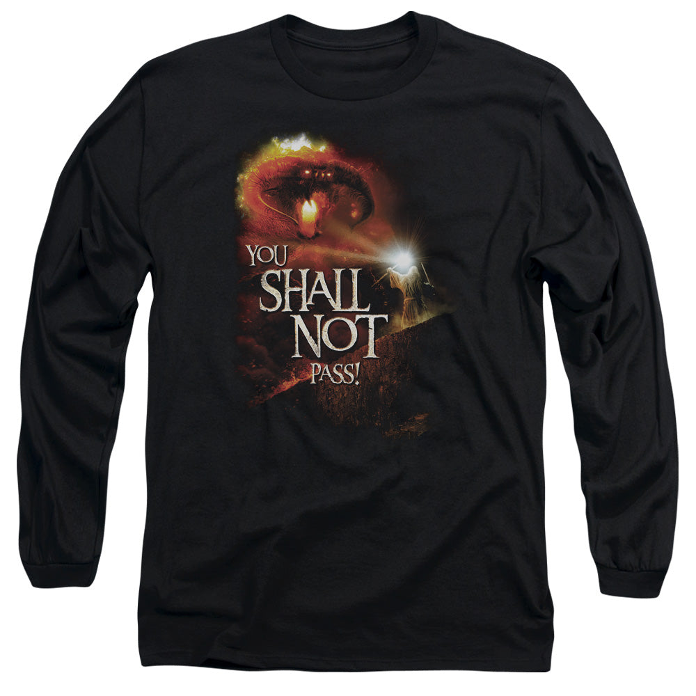 Lor You Shall Not Pass Mens Long Sleeve Shirt Black Officially Licensed