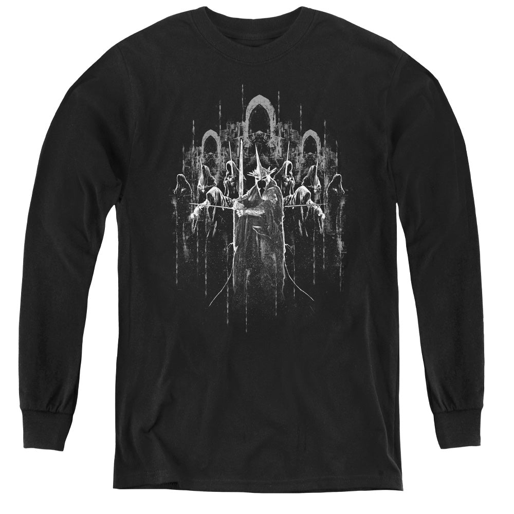 Lord Of The Rings the Nine Long Sleeve Kids Youth T Shirt Black Officially Licensed