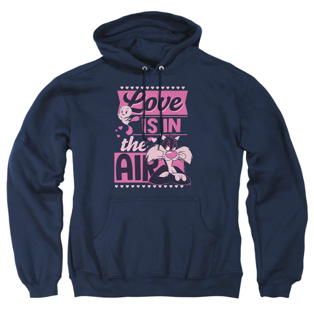 Looney Tunes Valentine'S Day Tweety Sylvester Love In The Air Mens Hoodie Navy Officially Licensed