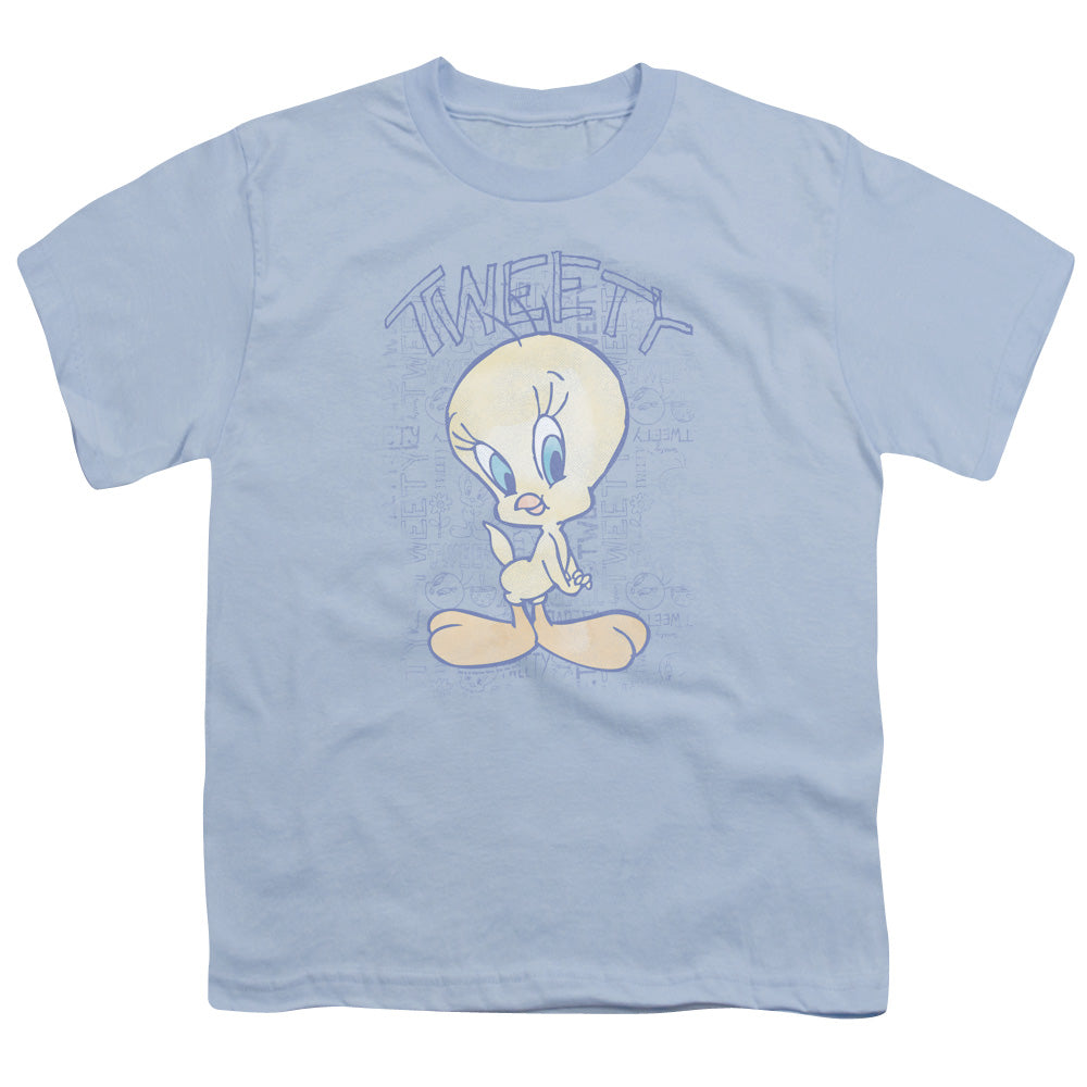 Looney Tunes Tweety Fade Kids Youth T Shirt Light Blue Officially Licensed
