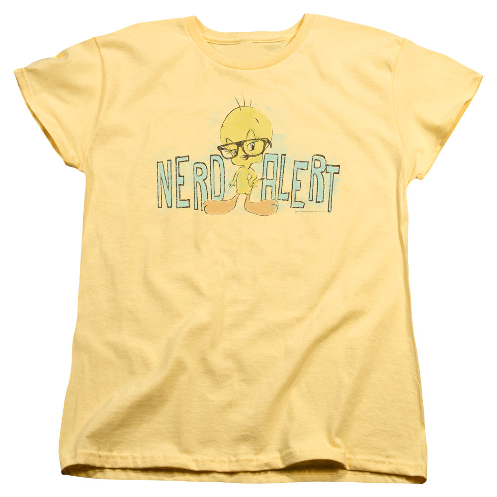 Looney Tunes Nerd Alert Womens T Shirt Banana Officially Licensed