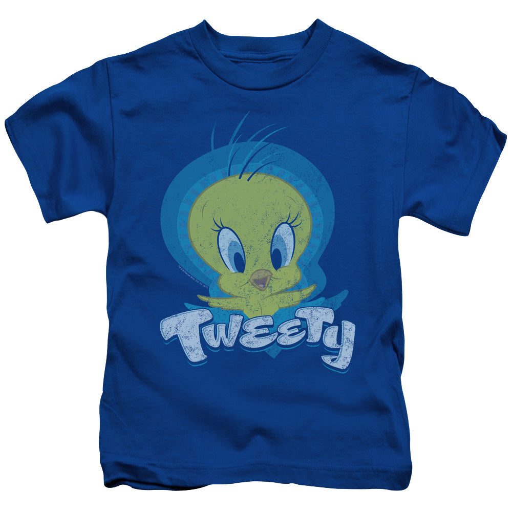 Looney Tunes Tweety Swirl Juvenile Kids Youth T Shirt Royal Blue Officially Licensed