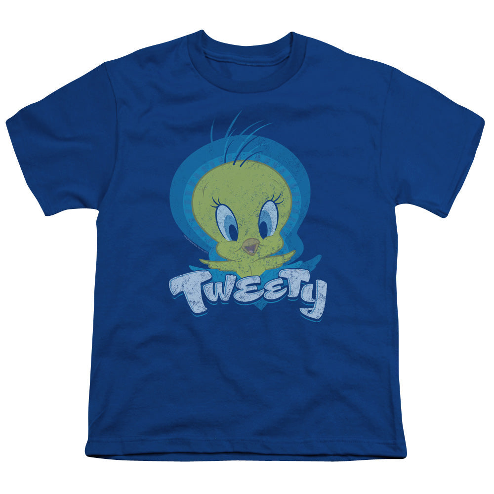 Looney Tunes Tweety Swirl Kids Youth T Shirt Royal Blue Officially Licensed