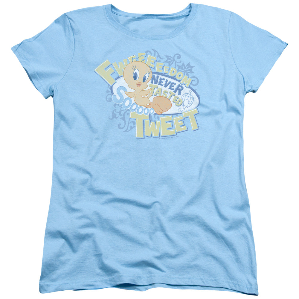 Looney Tunes Fweedom Womens T Shirt Light Blue Officially Licensed