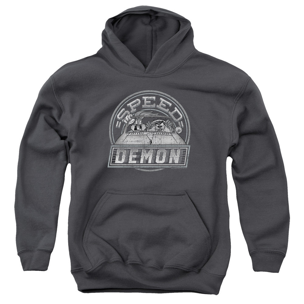 Looney Tunes Speed Demon Kids Youth Hoodie Charcoal Officially Licensed