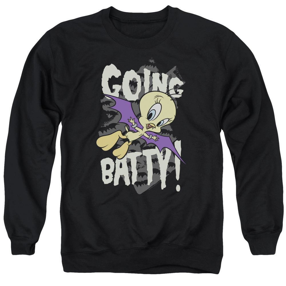 Looney Tunes Going Batty Mens Crewneck Sweatshirt Black Officially Licensed