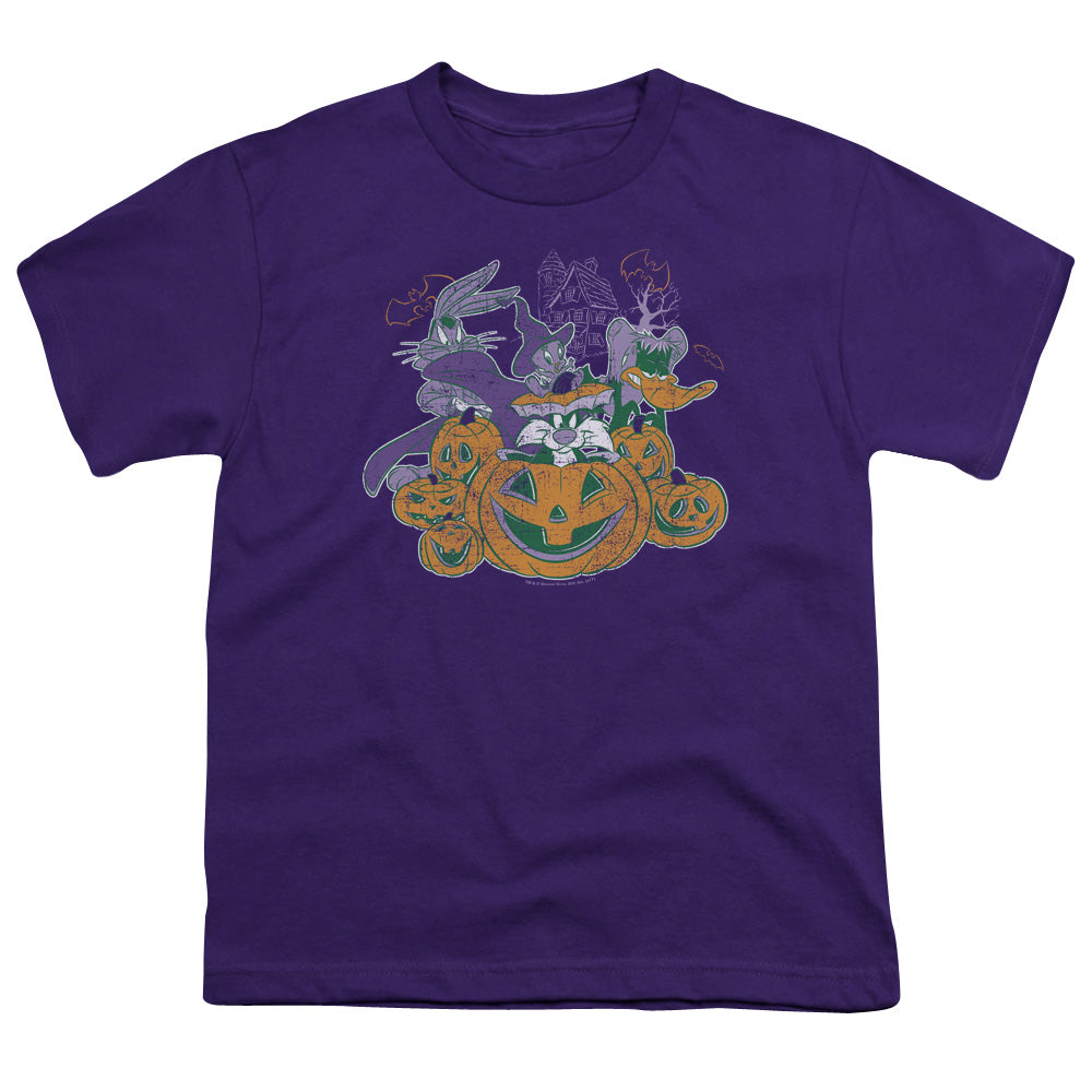 Looney Tunes Spooky Pals Kids Youth T Shirt Purple Officially Licensed