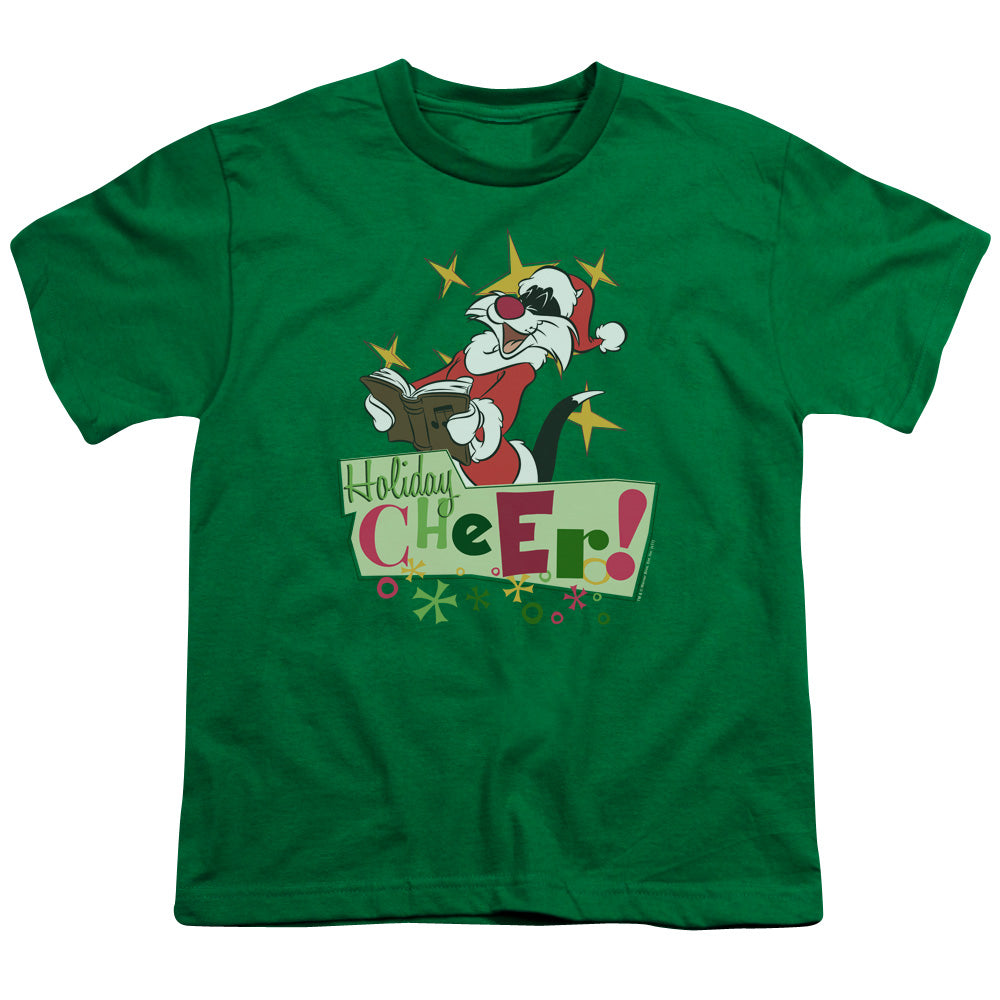 Looney Tunes Cheer Sylvester Kids Youth T Shirt Kelly Green Officially Licensed