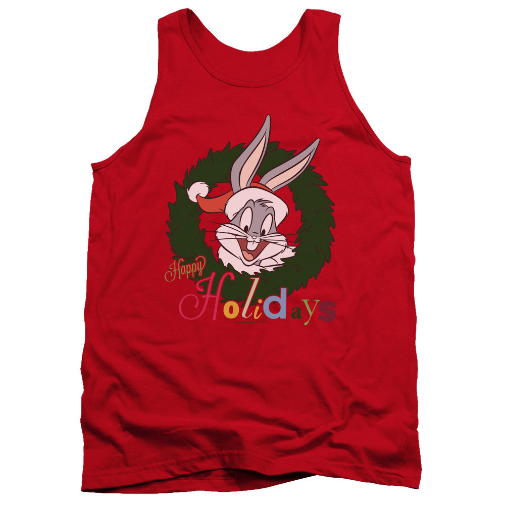 Looney Tunes Holiday Bunny Mens Tank Top Shirt Red Officially Licensed