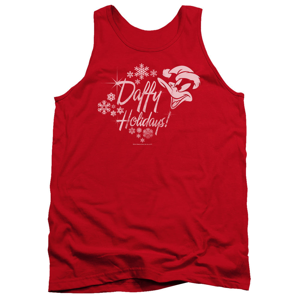 Looney Tunes Daffy Holidays Mens Tank Top Shirt Red Officially Licensed