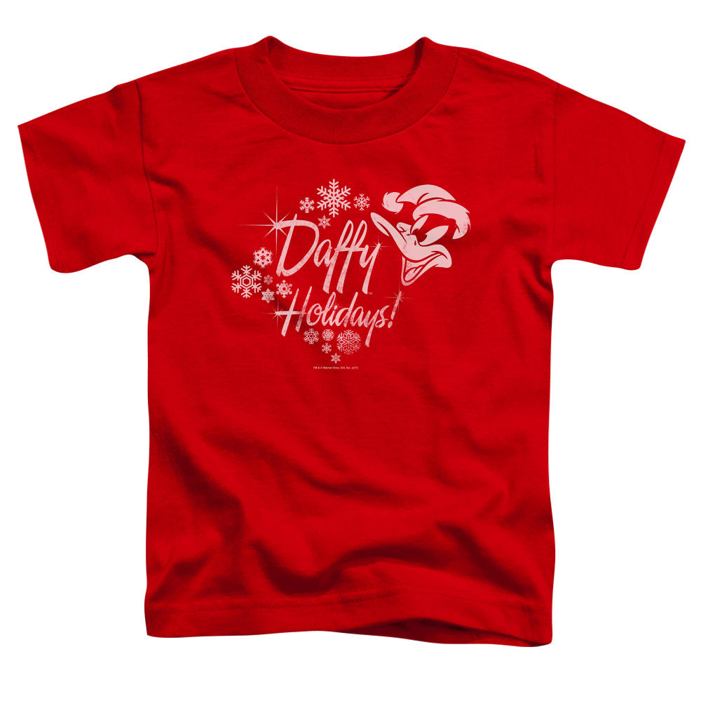 Looney Tunes Daffy Holidays Toddler Kids Youth T Shirt Red Officially Licensed