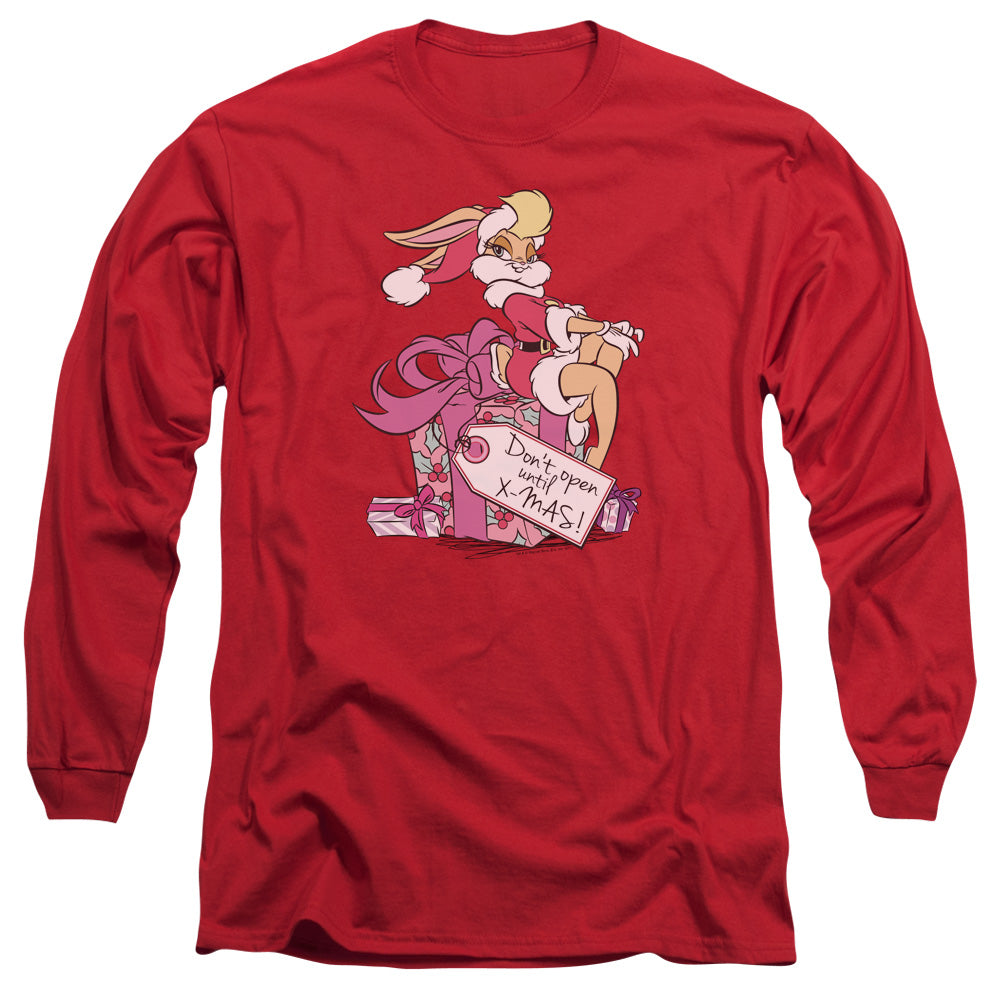 Looney Tunes Lola Present Mens Long Sleeve Shirt Red Officially Licensed Officially Licensed
