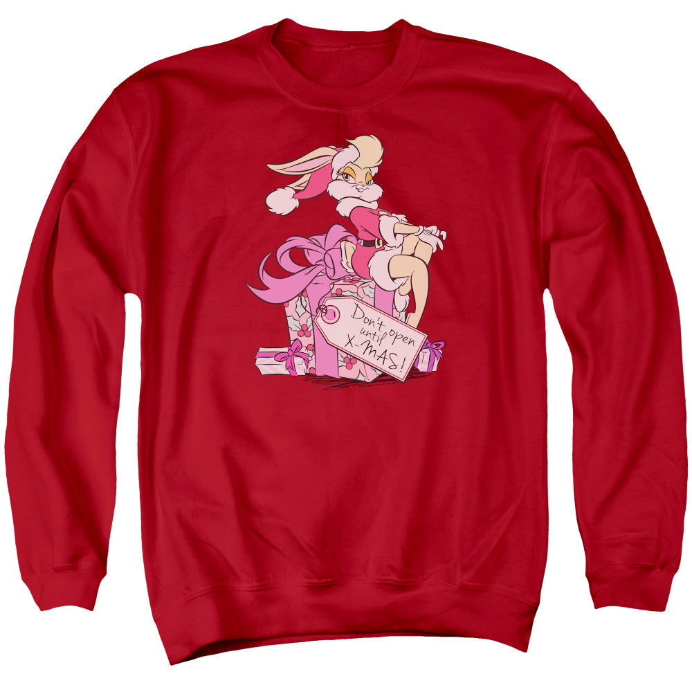 Looney Tunes Lola Present Mens Crewneck Sweatshirt Red Officially Licensed