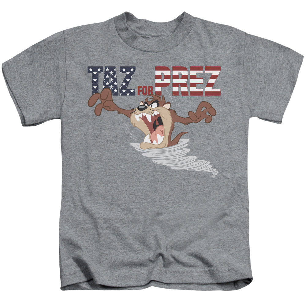 Looney Tunes Taz for Prez 3 Juvenile Kids Youth T Shirt Athletic Heather Officially Licensed