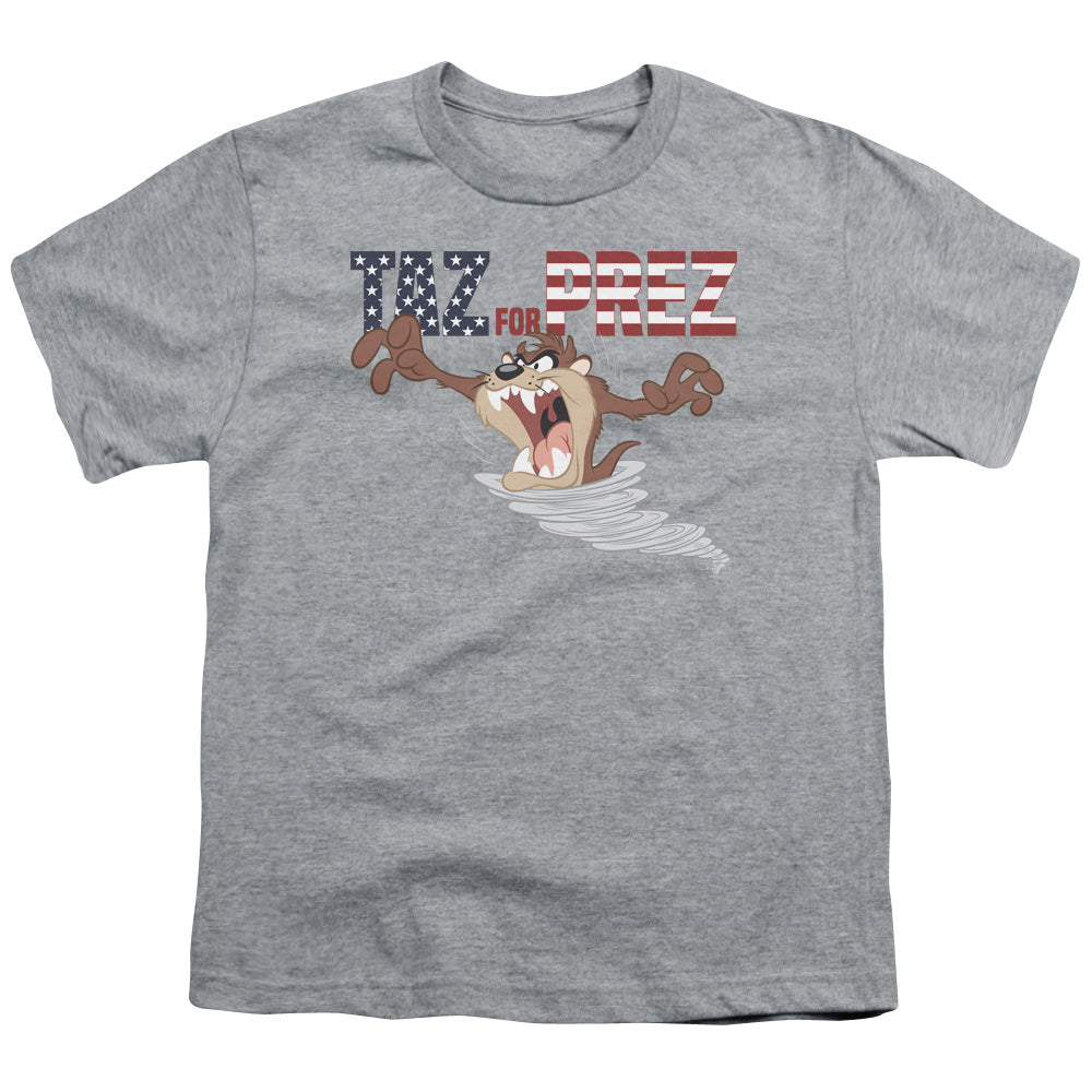 Looney Tunes Taz for Prez 3 Kids Youth T Shirt Athletic Heather Officially Licensed