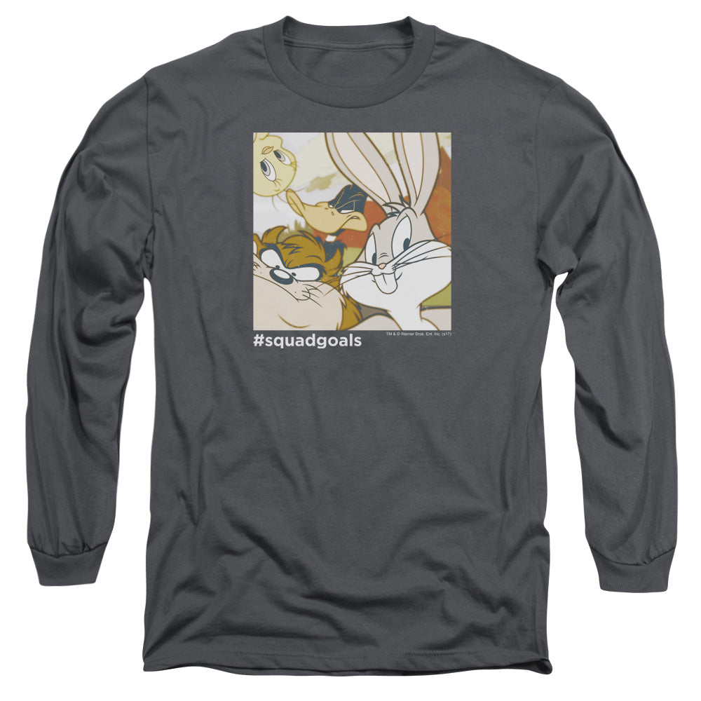Looney Tunes Squad Goals Mens Long Sleeve Shirt Charcoal Officially Licensed Officially Licensed