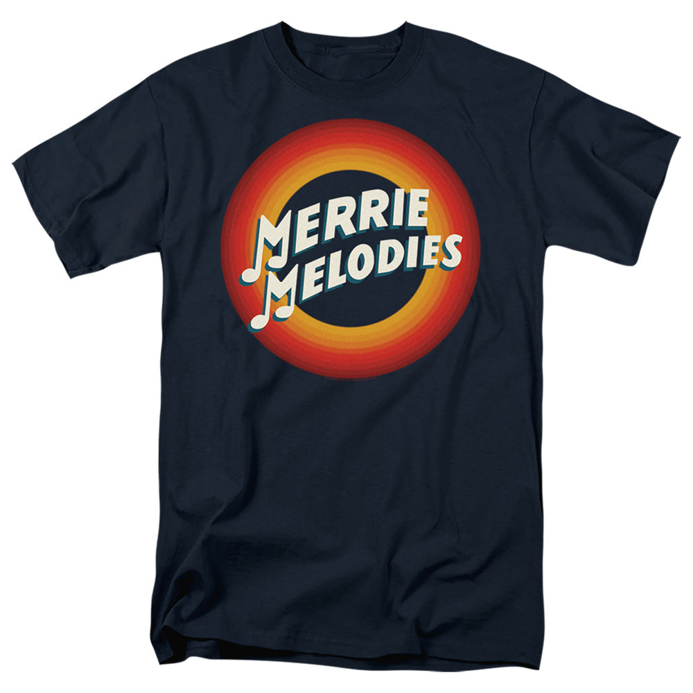 Looney Tunes Merrie Logo Mens T Shirt Navy Officially Licensed