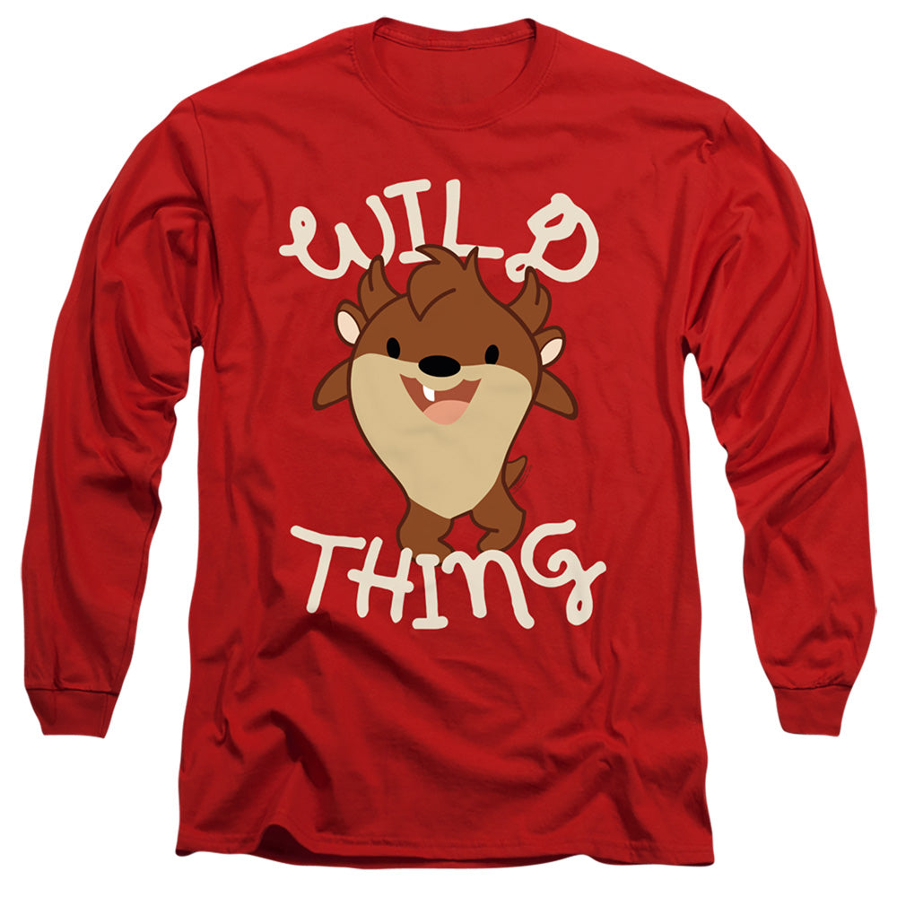 Looney Tunes Wild Thing Kid Mens Long Sleeve Shirt Red Officially Licensed Officially Licensed