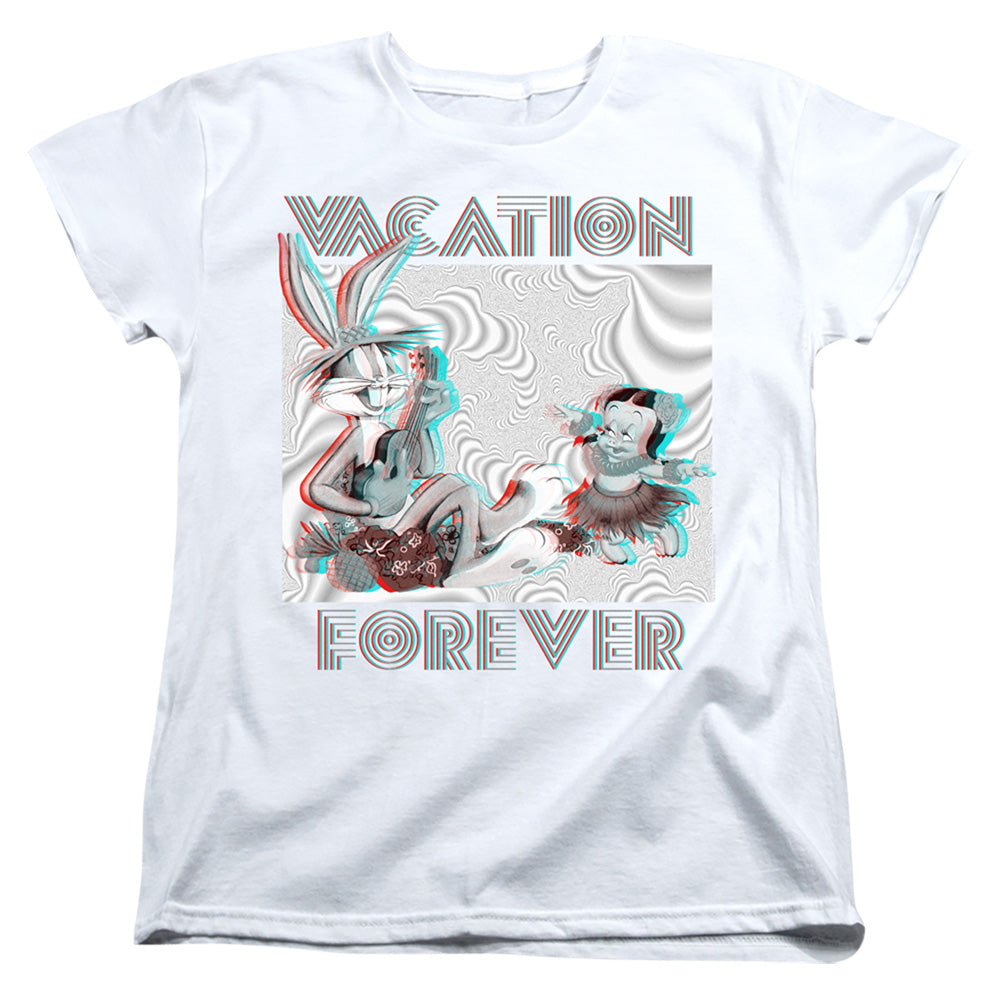 Looney Tunes Vacation Forever Womens T Shirt White Officially Licensed