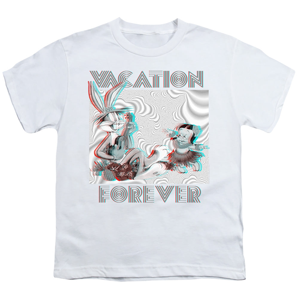 Looney Tunes Vacation Forever Kids Youth T Shirt White Officially Licensed