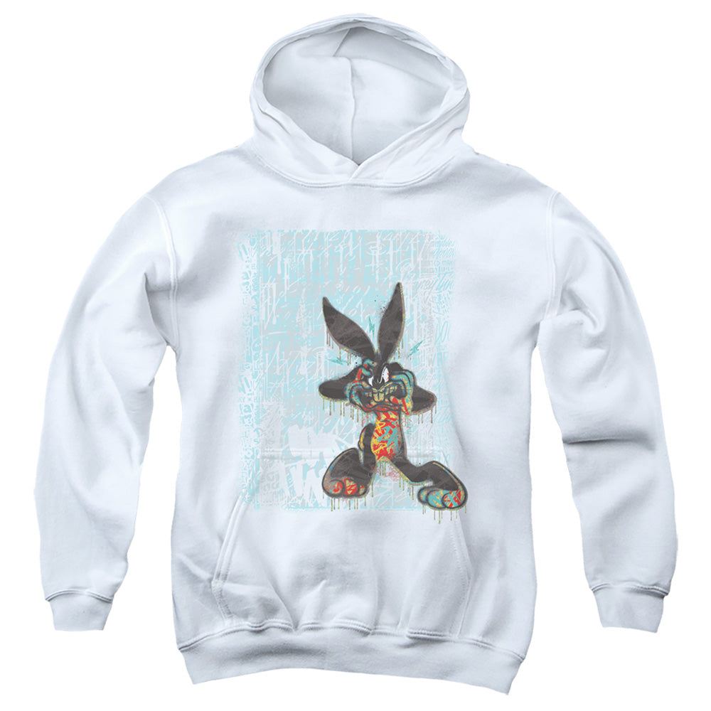 Looney Tunes Graffiti Rabbit Kids Youth Hoodie White Officially Licensed