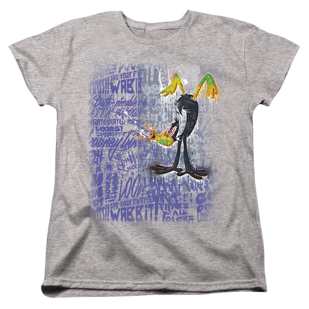 Looney Tunes Graffiti Duck Womens T Shirt Athletic Heather Officially Licensed