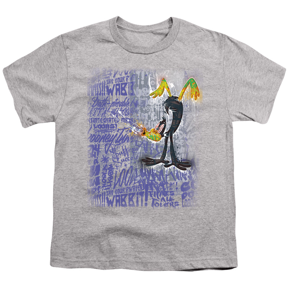 Looney Tunes Graffiti Duck Kids Youth T Shirt Athletic Heather Officially Licensed