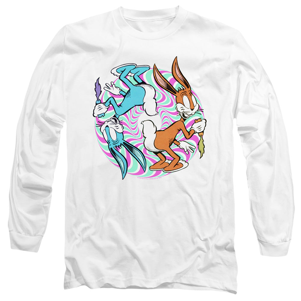 Looney Tunes Wacky Wabbit Mens Long Sleeve Shirt White Officially Licensed Officially Licensed