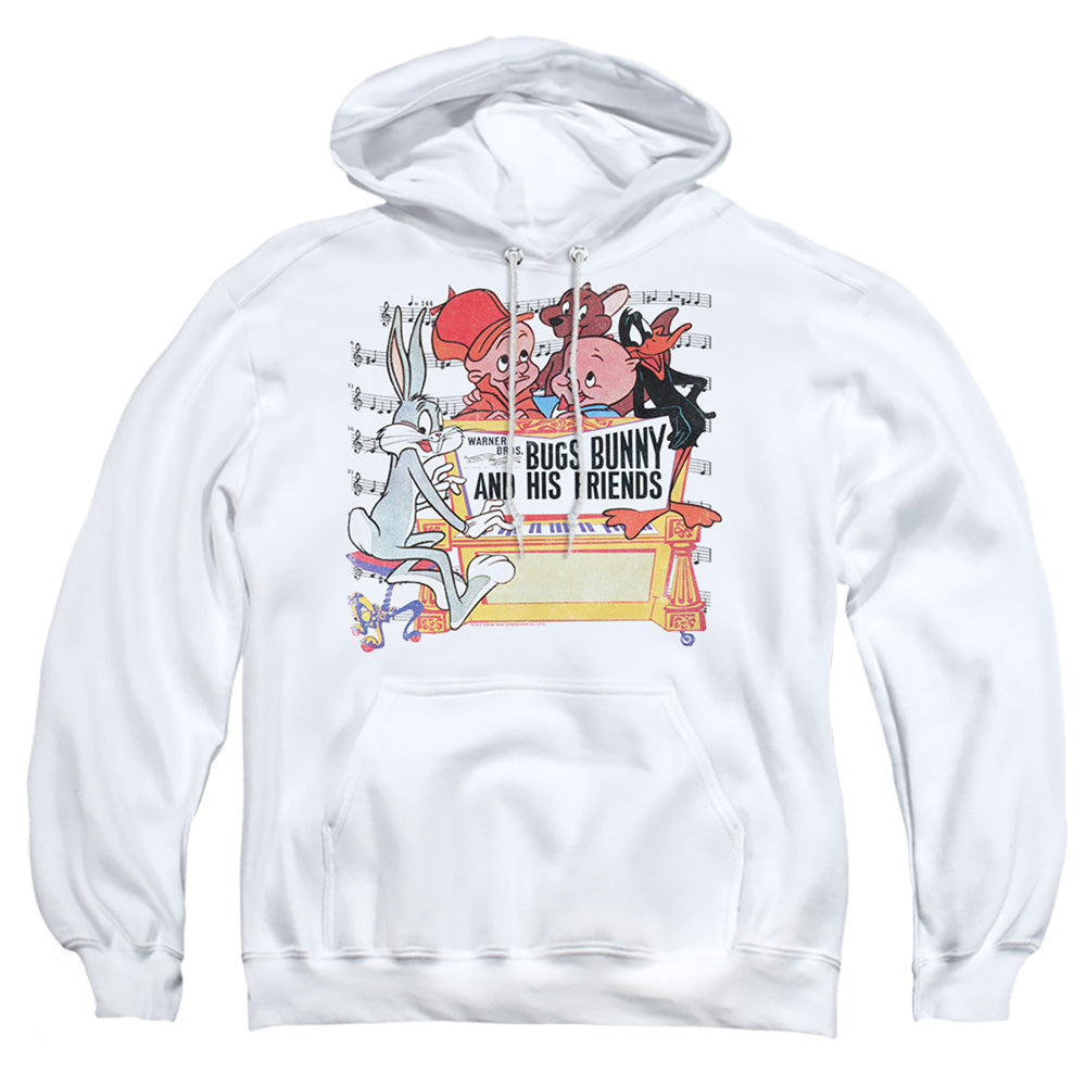 Looney Tunes Bugs And Friends Mens Hoodie White Officially Licensed