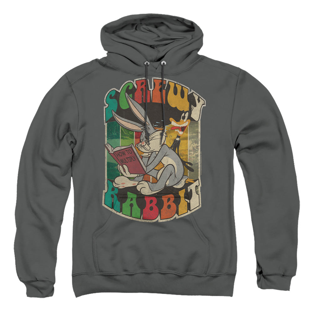 Looney Tunes Screwy Rabbit Mens Hoodie Charcoal Officially Licensed