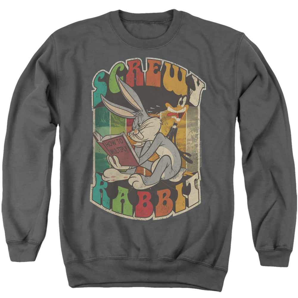 Looney Tunes Screwy Rabbit Mens Crewneck Sweatshirt Charcoal Officially Licensed