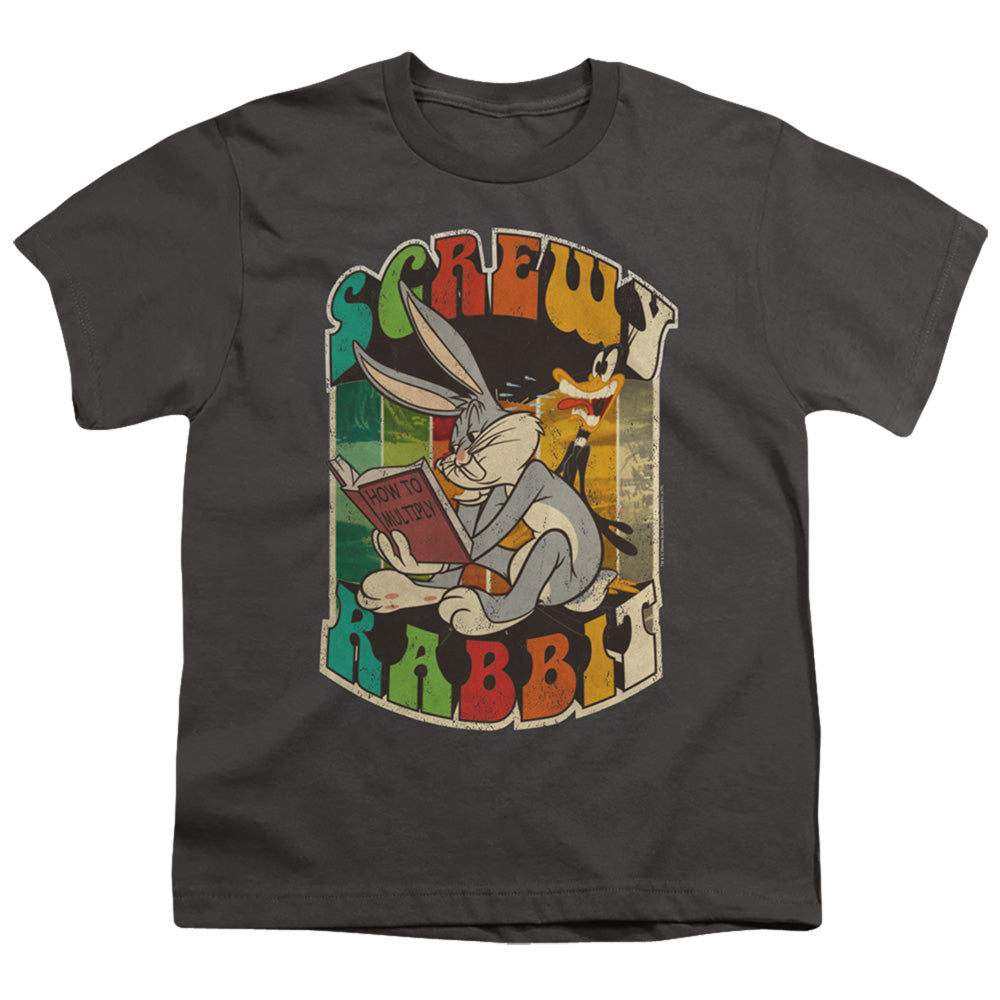 Looney Tunes Screwy Rabbit Kids Youth T Shirt Charcoal Officially Licensed