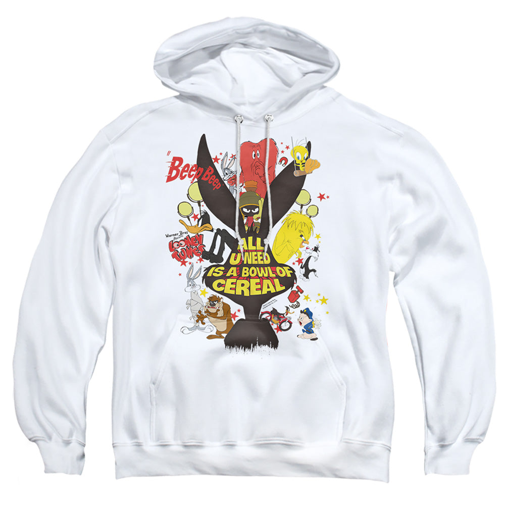 Looney Tunes Cereal Mens Hoodie White Officially Licensed