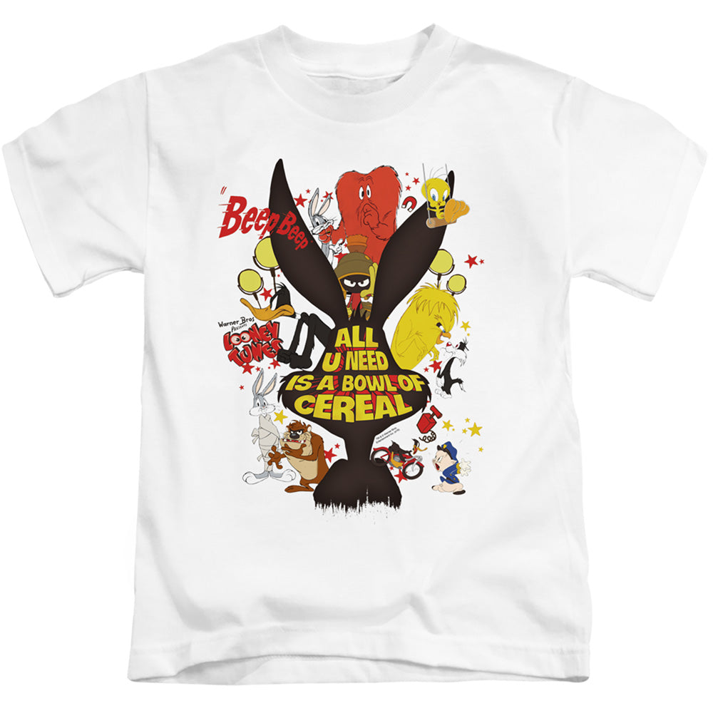 Looney Tunes Cereal Juvenile Kids Youth T Shirt White Officially Licensed