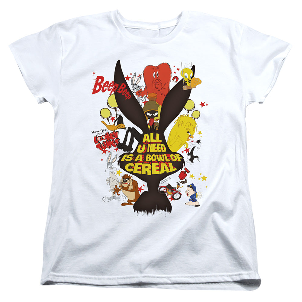 Looney Tunes Cereal Womens T Shirt White Officially Licensed