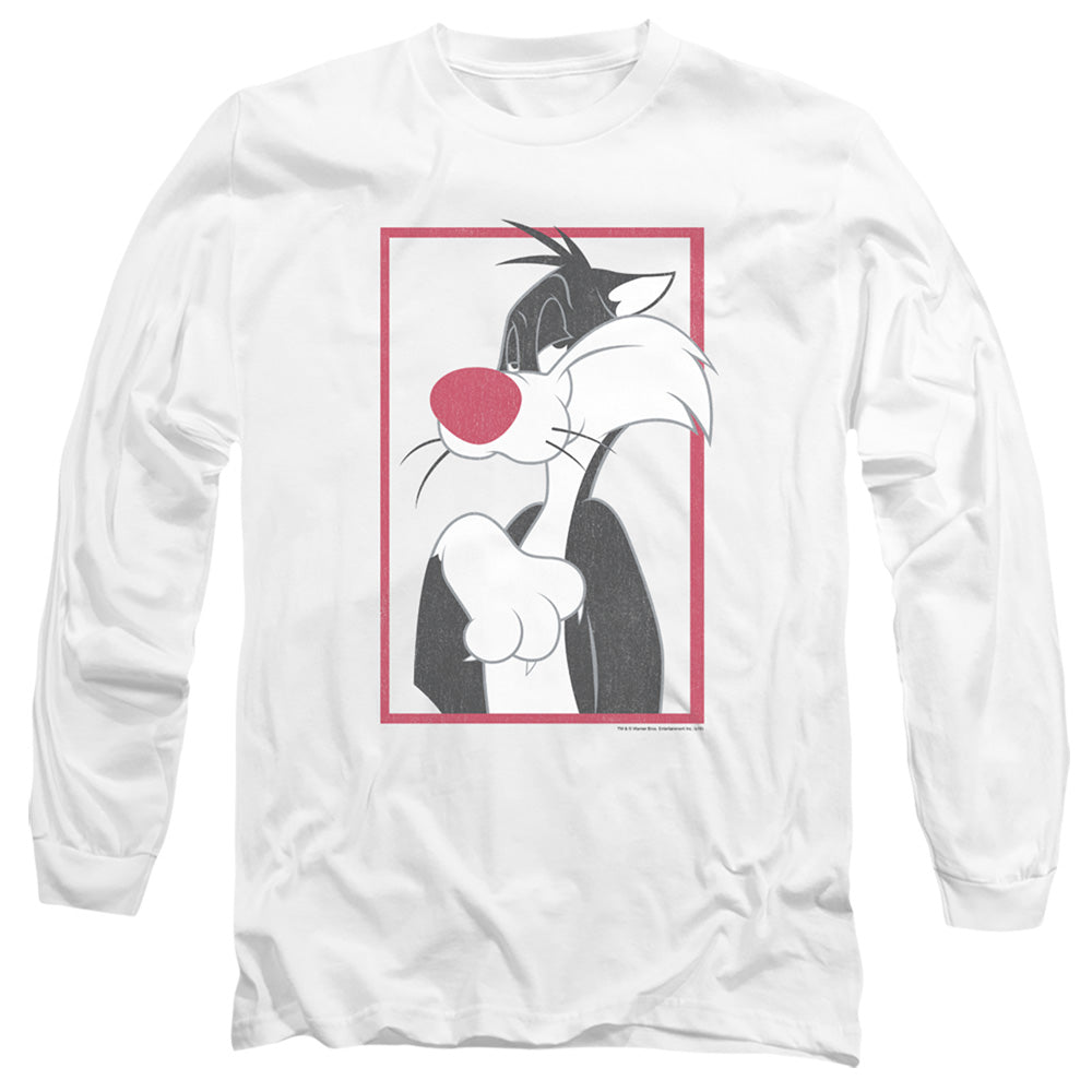 Looney Tunes Sylvester Mens Long Sleeve Shirt White Officially Licensed Officially Licensed