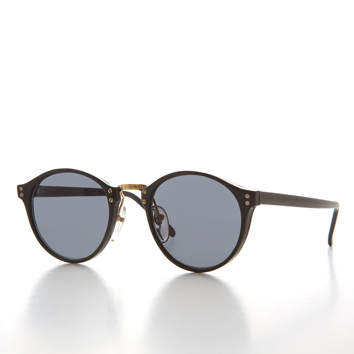 Classic Round Pantos Vintage Sunglass with Metal Bridge - Luca