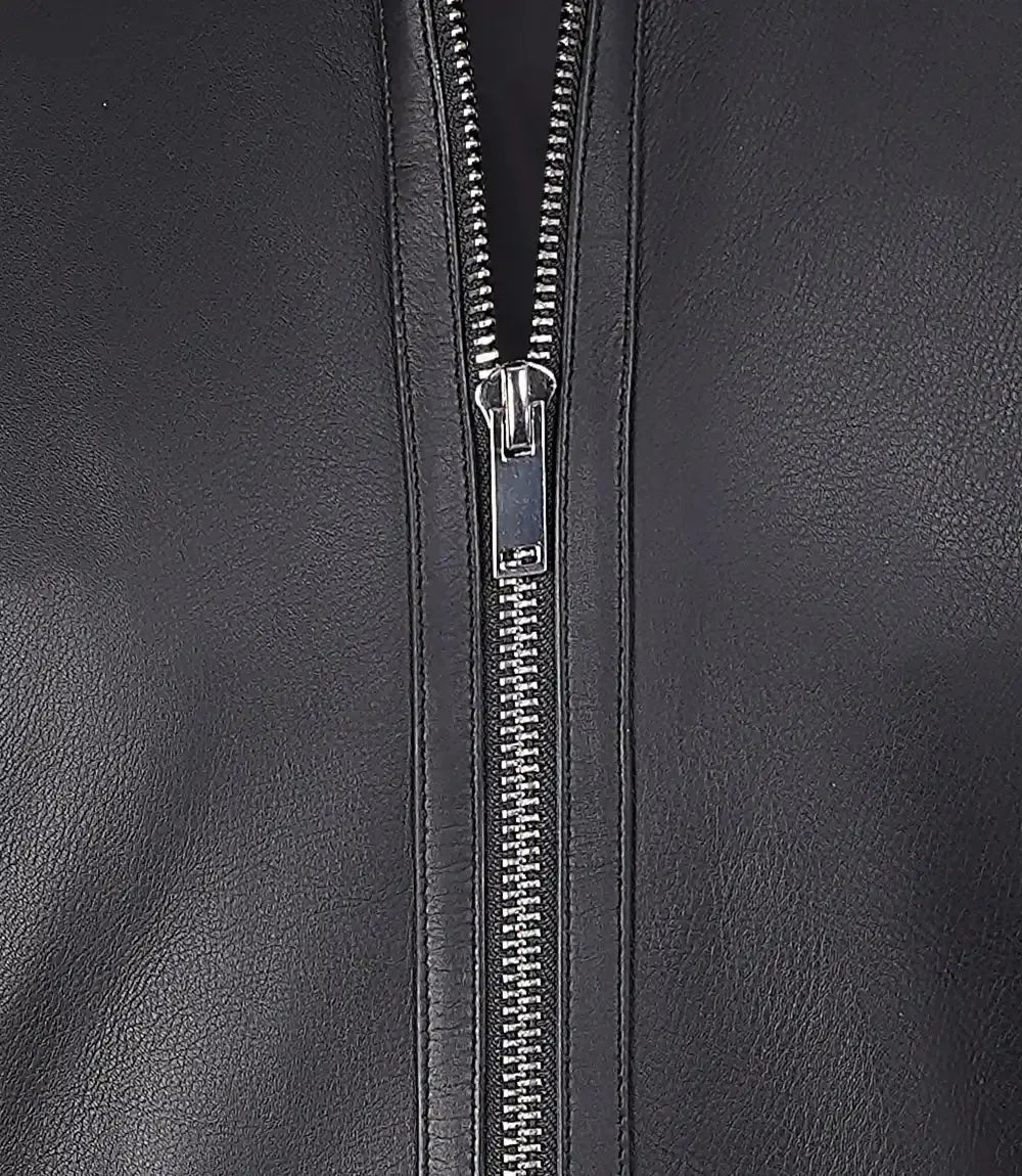 LUXE PRESTIGE: Men's Premium Black Cafe Racer Leather Jacket