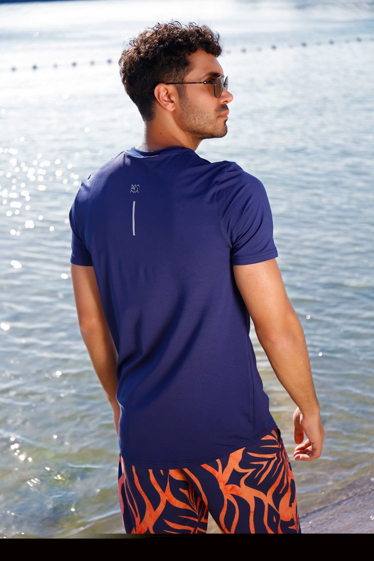 Lycra Navy Men's Swim Shirts T2343
