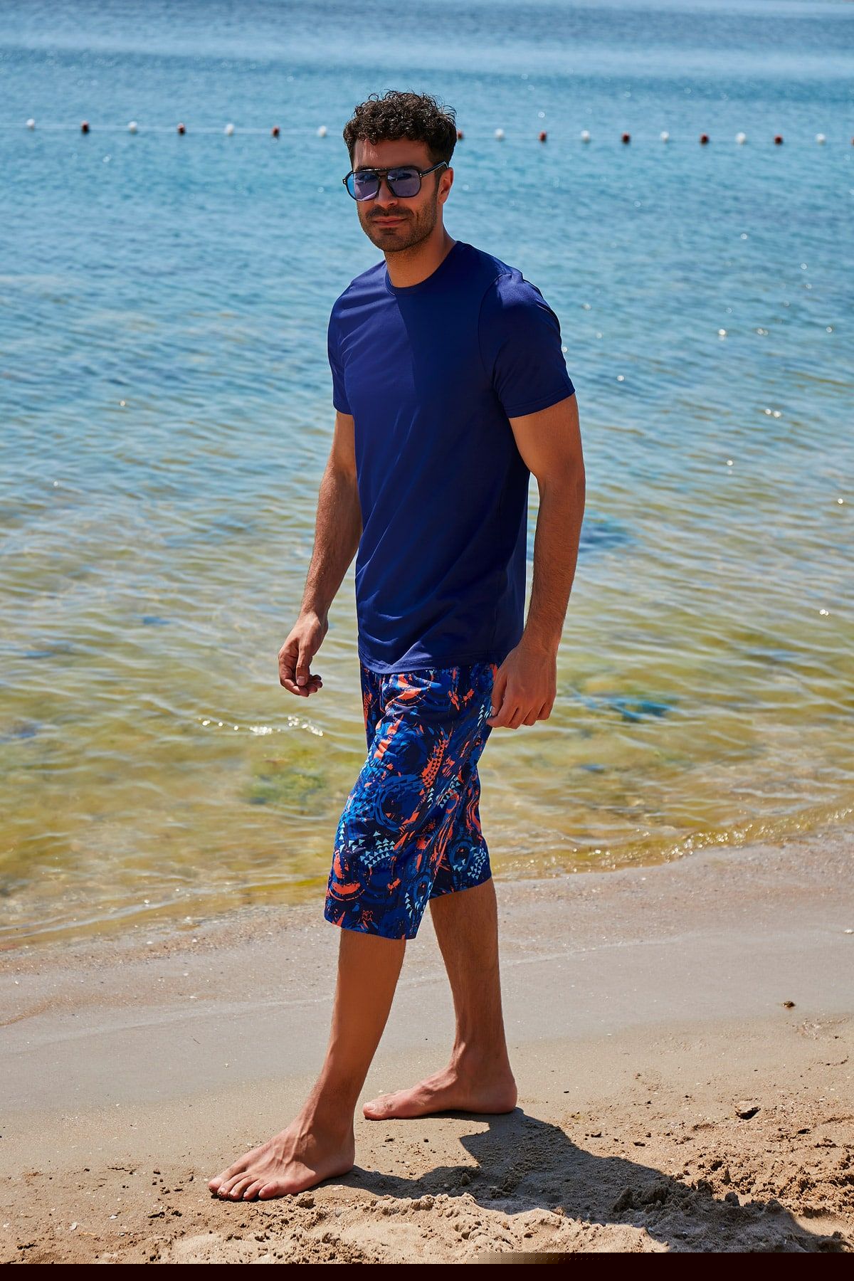 Lycra Navy Men's Swim Shirts T2344