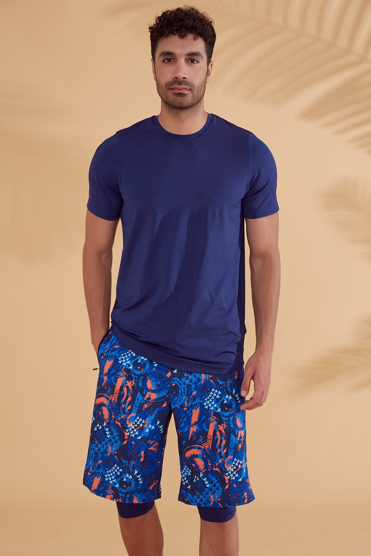 Lycra Navy Men's Swim Shirts T2344