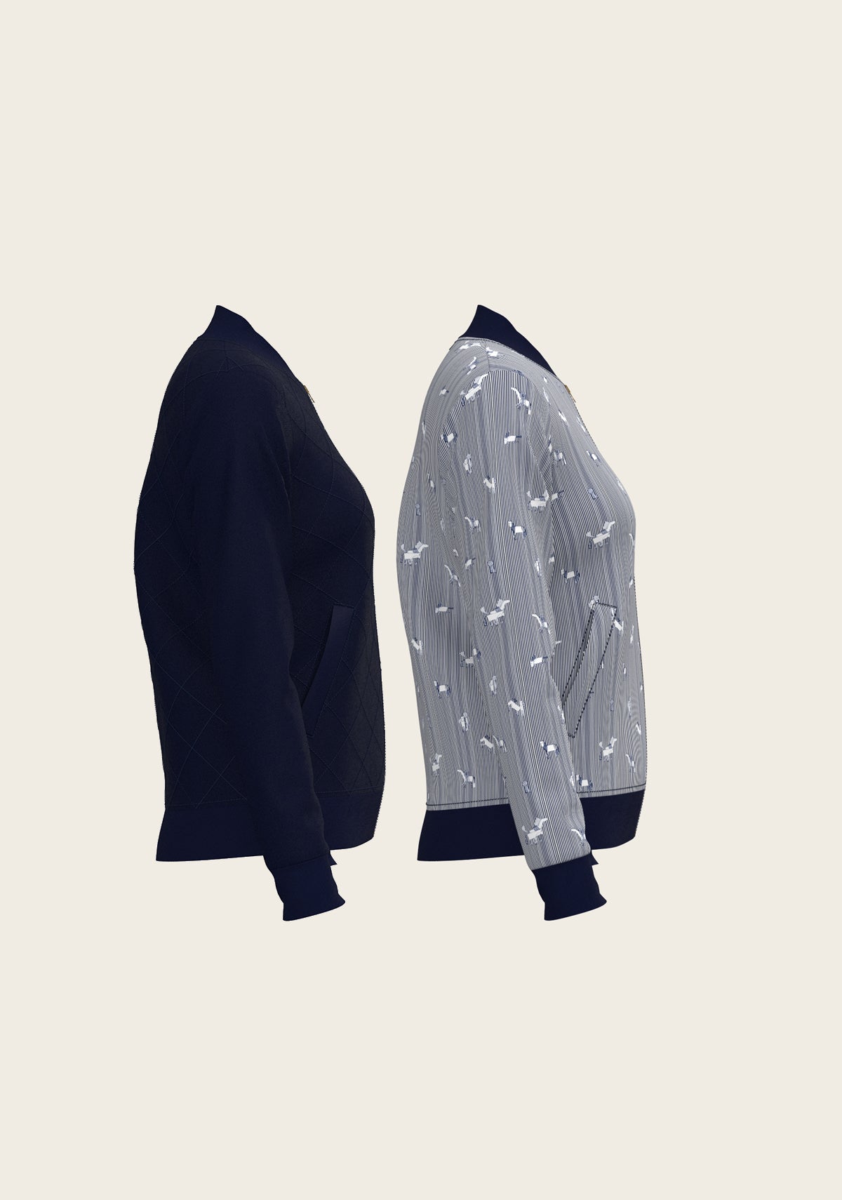 Navy Stripes Reversible Jacket