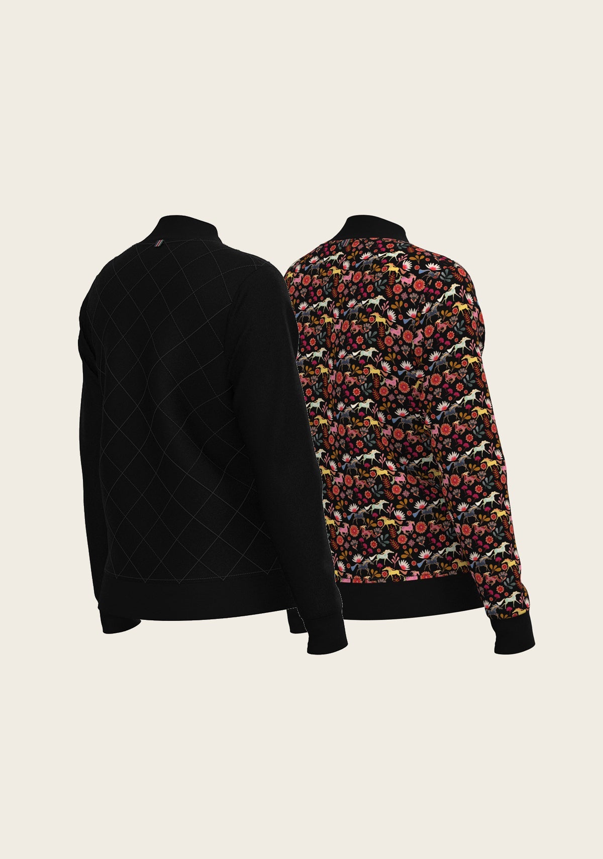 Bouquet on Black Reversible Jacket