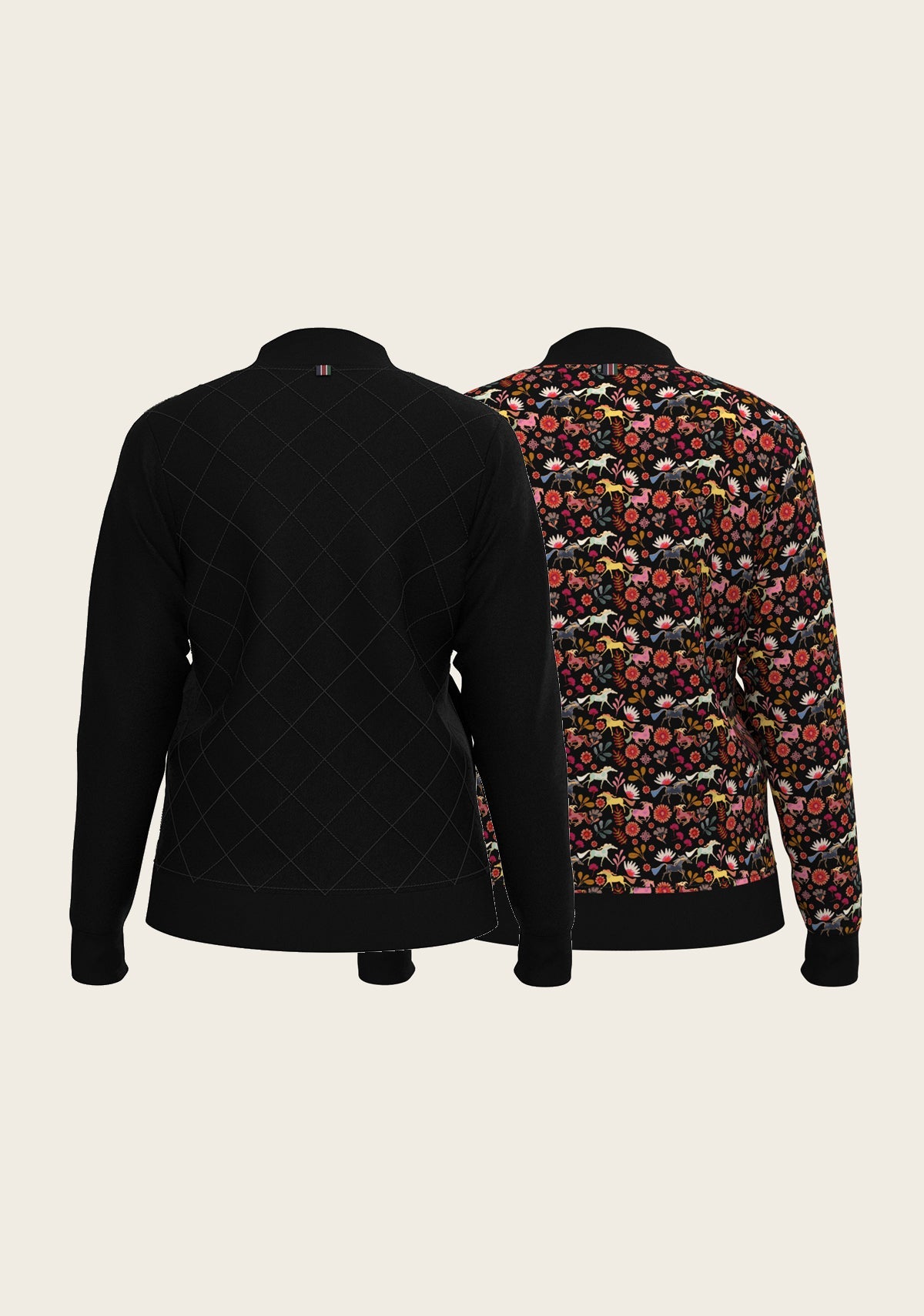 Bouquet on Black Reversible Jacket